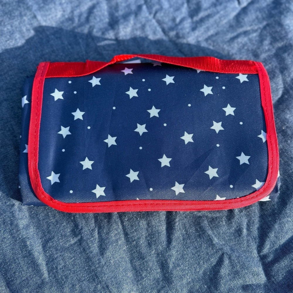 Star Patriotic Weighted Picnic Blanket- NEW